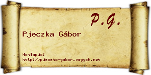 Pjeczka Gábor névjegykártya